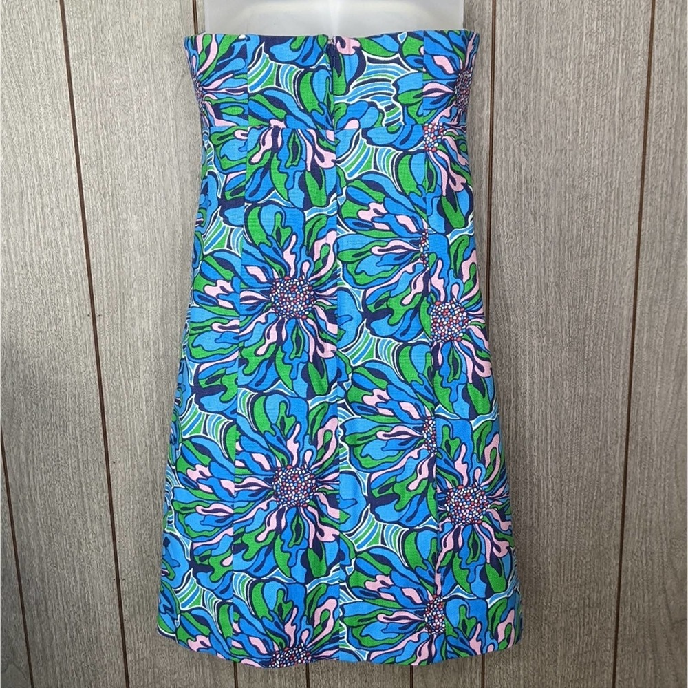 Lilly Pulitzer Bowen Dress 4 Navy Dress Rehearsal Strapless - Picture 3 of 10